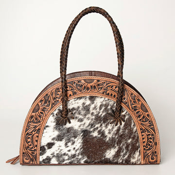 American Darling Taco Hair-On Hand Tooled Genuine Leather Western Women Bag Handbag Purse | Travel Bags College Casual